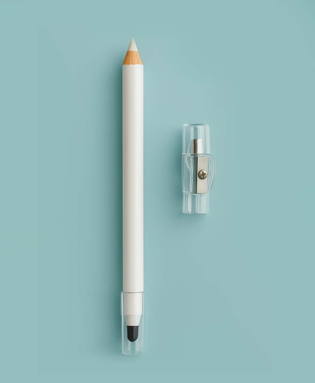 Crayon blanc avec taille crayon intégré 11 crayon pour dessiner les empreintes