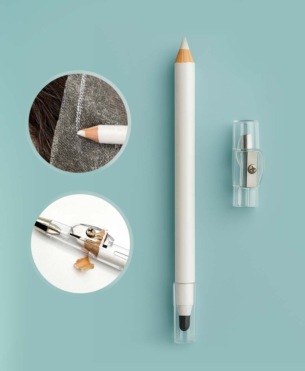Crayon blanc avec taille crayon intégré 10 dessiner l'empreinte de la calvitie