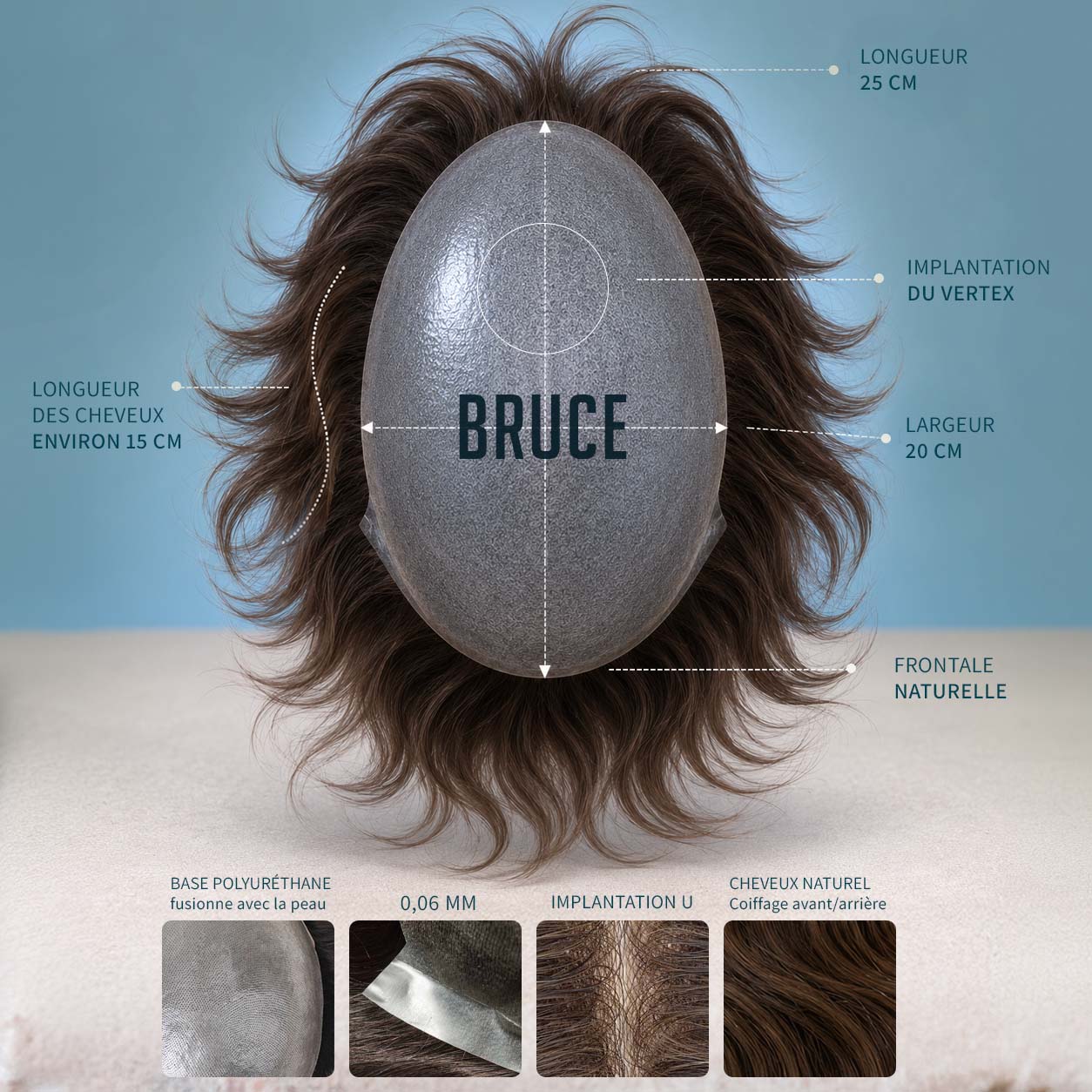 Bruce Complément capillaire 0,06 mm 100% 11 détail technique bruce