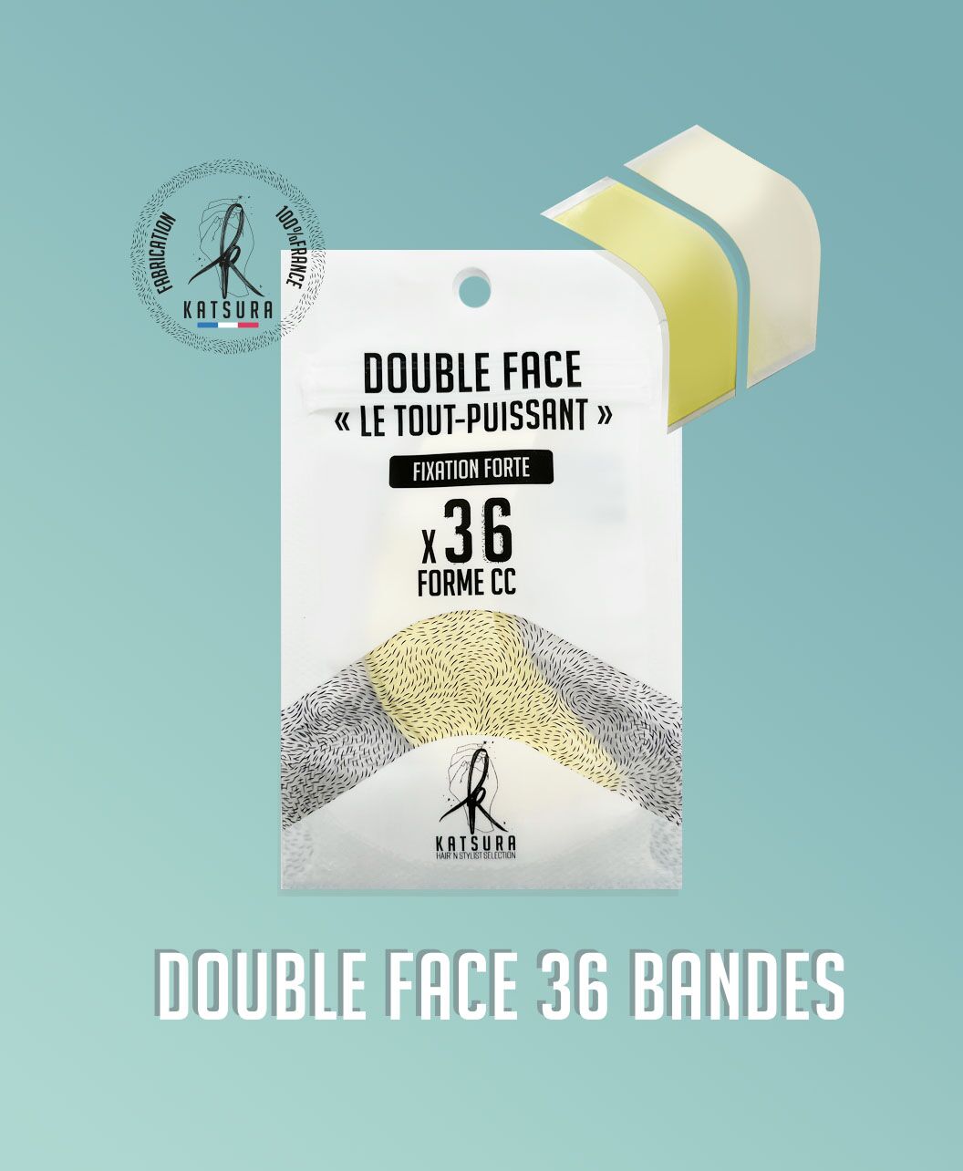 Bandes adhésives double face pour complément capillaire 10 Bandes adhésives de fixation pour compléments capillaires